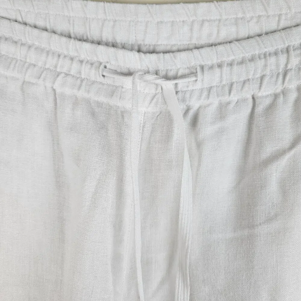 Tommy Bahama Two Palms Easy Linen Pants Men Sz M White Drawstring Pocket Relax